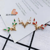 DIY Jewelry Accessories Copper Edging Antlers Pendant Antique Hairpin