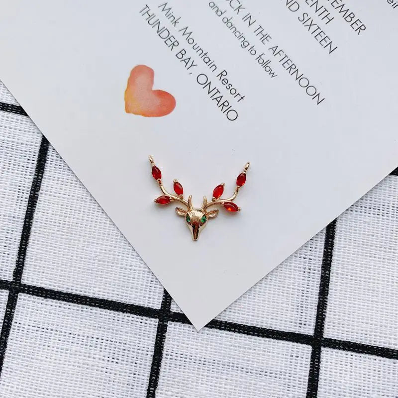 DIY Jewelry Accessories Copper Edging Antlers Pendant Antique Hairpin