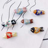 Colorful Ceramic Fish Pendant Necklace DIY Jewelry Material