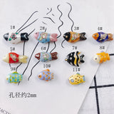 Colorful Ceramic Fish Pendant Necklace DIY Jewelry Material