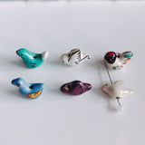 Hand Drawn Ceramic Hen Beads for Jewelry Making