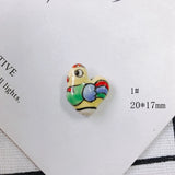 Hand Drawn Ceramic Hen Beads for Jewelry Making