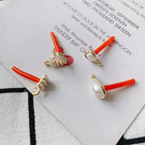 Square Water Droplet Pearl Earrings Set