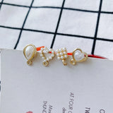 Square Water Droplet Pearl Earrings Set