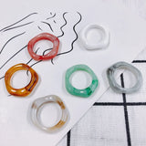 Colorful Resin Geometric Finger Ring DIY Jewelry Accessory
