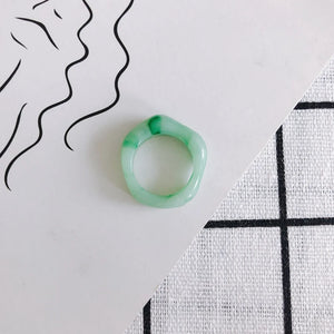 Colorful Resin Geometric Finger Ring DIY Jewelry Accessory