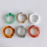Colorful Resin Geometric Finger Ring DIY Jewelry Accessory