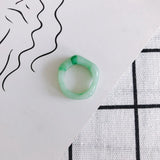 Colorful Resin Geometric Finger Ring DIY Jewelry Accessory