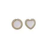 Geometric Love Round Pearl Set Earrings & Pendant