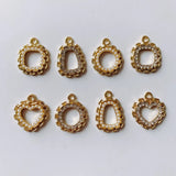 Pearl Inlaid Love Round Pendant Earrings DIY Jewelry Accessories