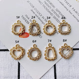 Pearl Inlaid Love Round Pendant Earrings DIY Jewelry Accessories