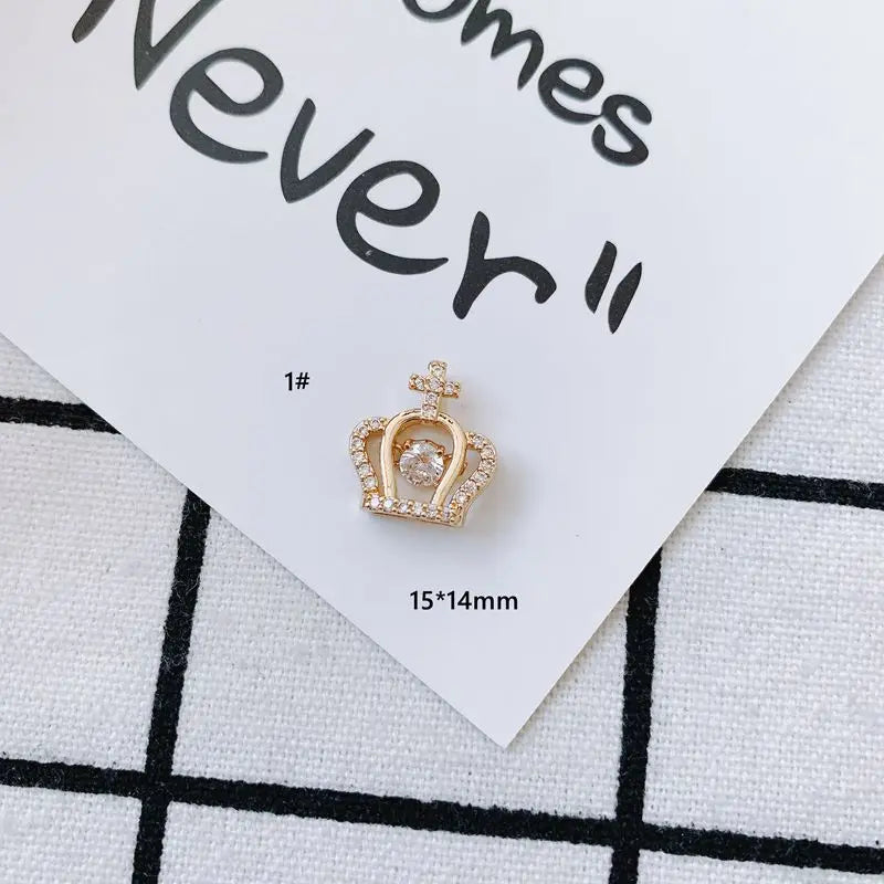 Minimalist Micro-Set Diamond Crown Necklace Pendant