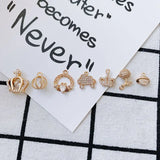 Minimalist Micro-Set Diamond Crown Necklace Pendant