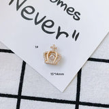 Minimalist Micro-Set Diamond Crown Necklace Pendant