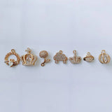 Minimalist Micro-Set Diamond Crown Necklace Pendant