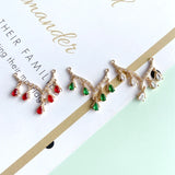 Antique Tassel Micro Crystal Zircon Double Pendant Jewelry Set