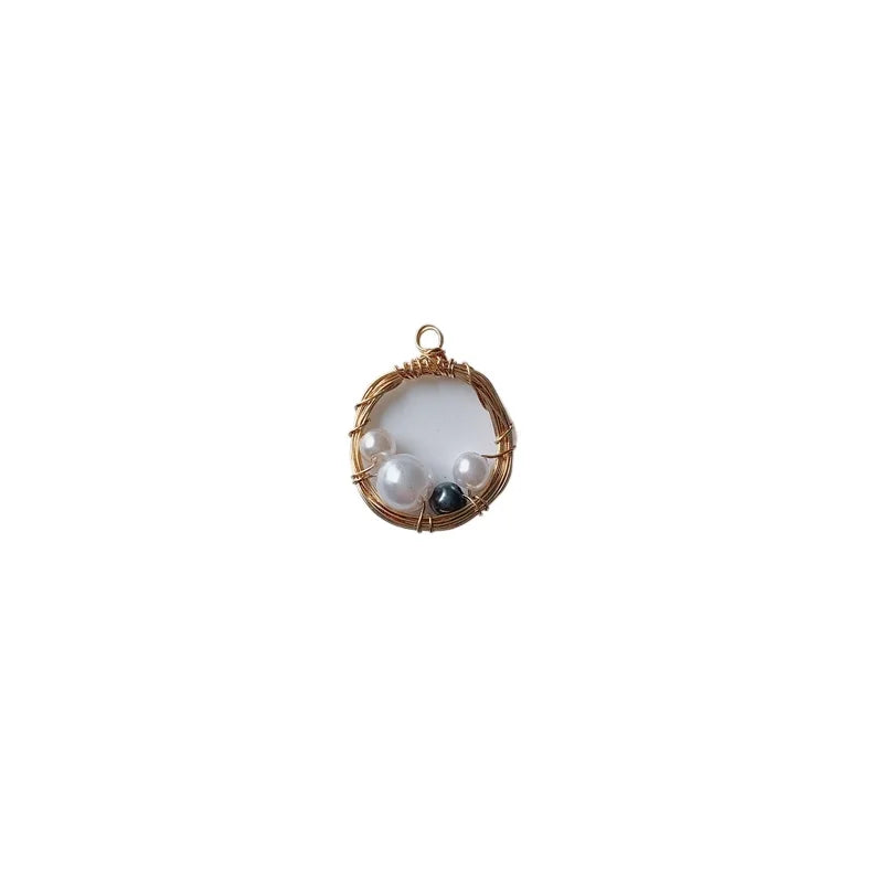 Vintage Pearl Wire Winding Earring Pendants
