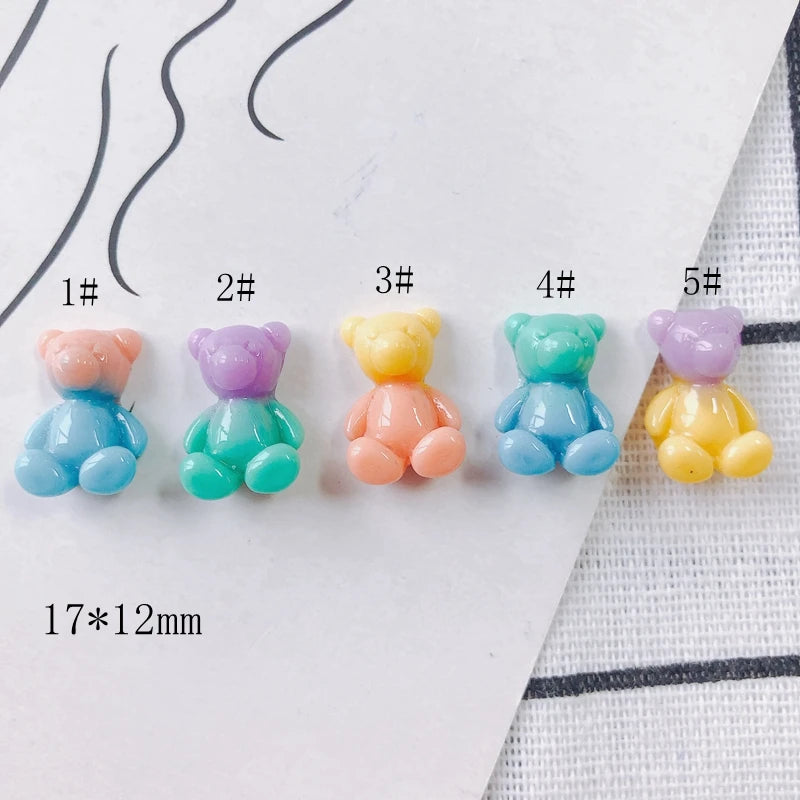Two-Color Bear Earrings Necklace Resin DIY Jewelry