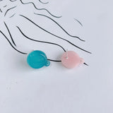 Resin Acrylic Round Earrings 952 Silver Needle DIY Jewelry Accessories