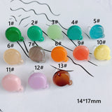 Resin Acrylic Round Earrings 952 Silver Needle DIY Jewelry Accessories