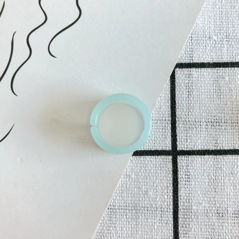 Resin Colorful Translucent Open Ring Material Accessories