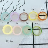 Resin Colorful Translucent Open Ring Material Accessories