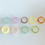 Resin Colorful Translucent Open Ring Material Accessories