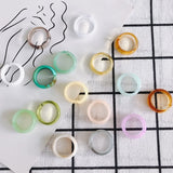 Colorful Translucent Resin Adjustable Ring Jewelry Accessories