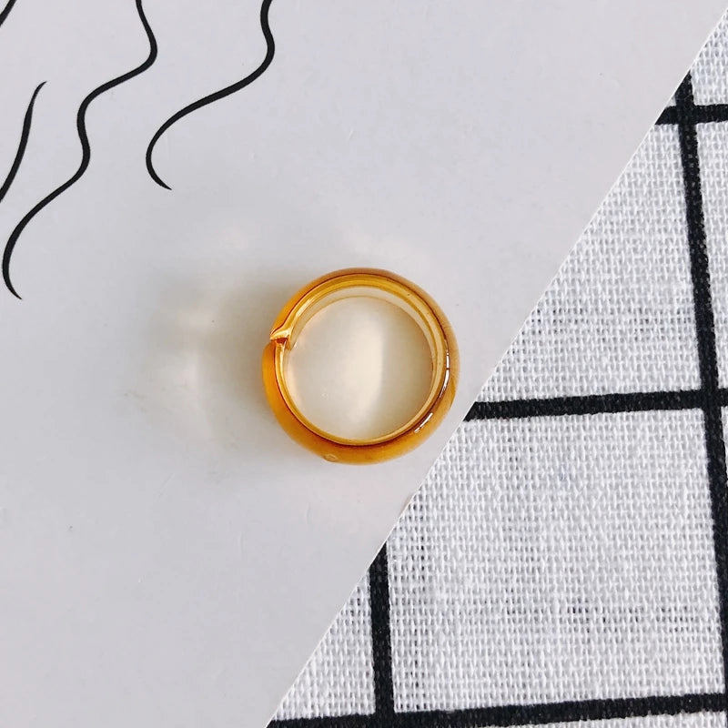 Colorful Translucent Resin Adjustable Ring Jewelry Accessories