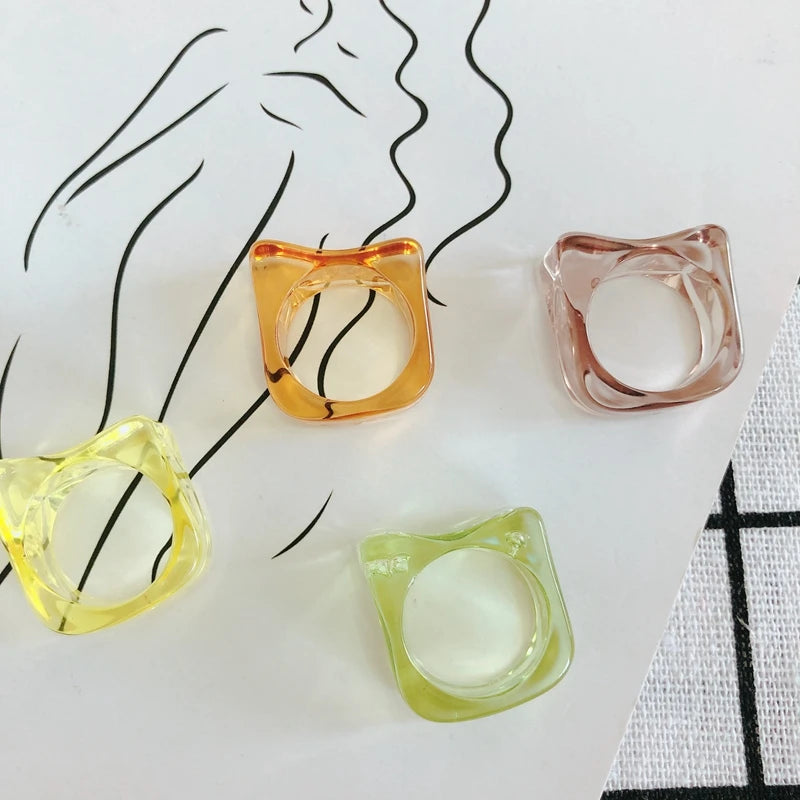 Resin Candy Square Ring Material Accessories for DIY Jewelry