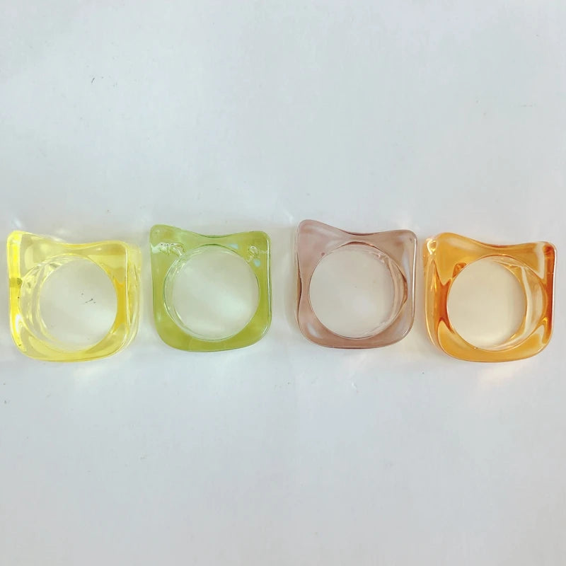 Resin Candy Square Ring Material Accessories for DIY Jewelry