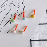 Colorful Round Alloy Earrings Accessories Materials