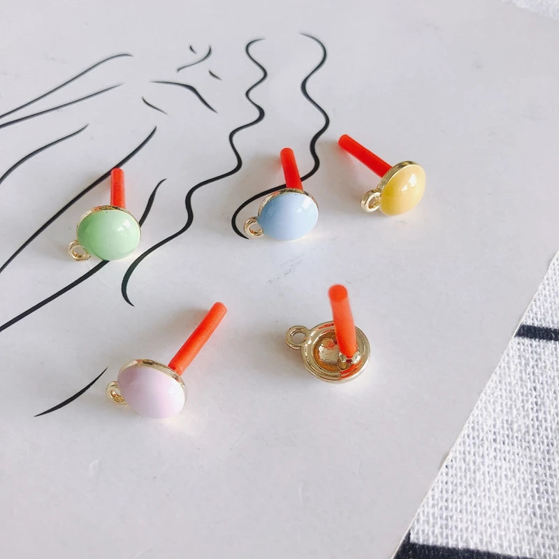 Colorful Round Alloy Earrings Accessories Materials