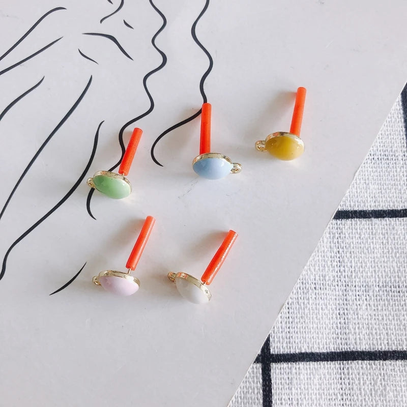 Colorful Round Alloy Earrings Accessories Materials