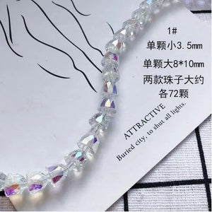 Colorful Pink Crystal Glass Necklace Material Accessories