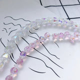 Colorful Pink Crystal Glass Necklace Material Accessories
