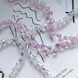 Colorful Pink Crystal Glass Necklace Material Accessories