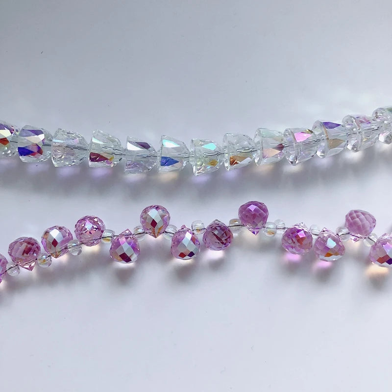 Colorful Pink Crystal Glass Necklace Material Accessories