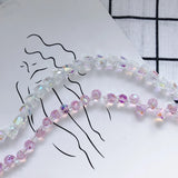 Colorful Pink Crystal Glass Necklace Material Accessories