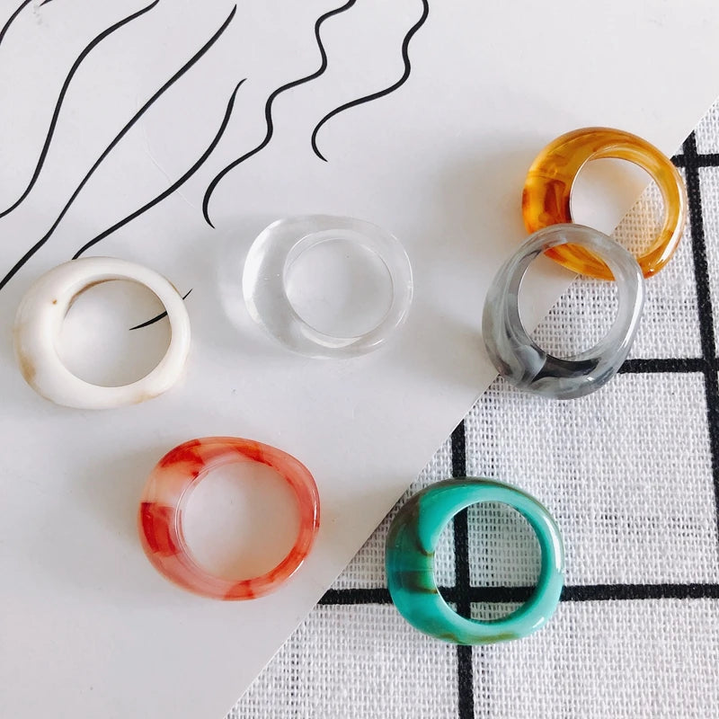 Colorful Resin Ring Shaped DIY Jewelry Accessories