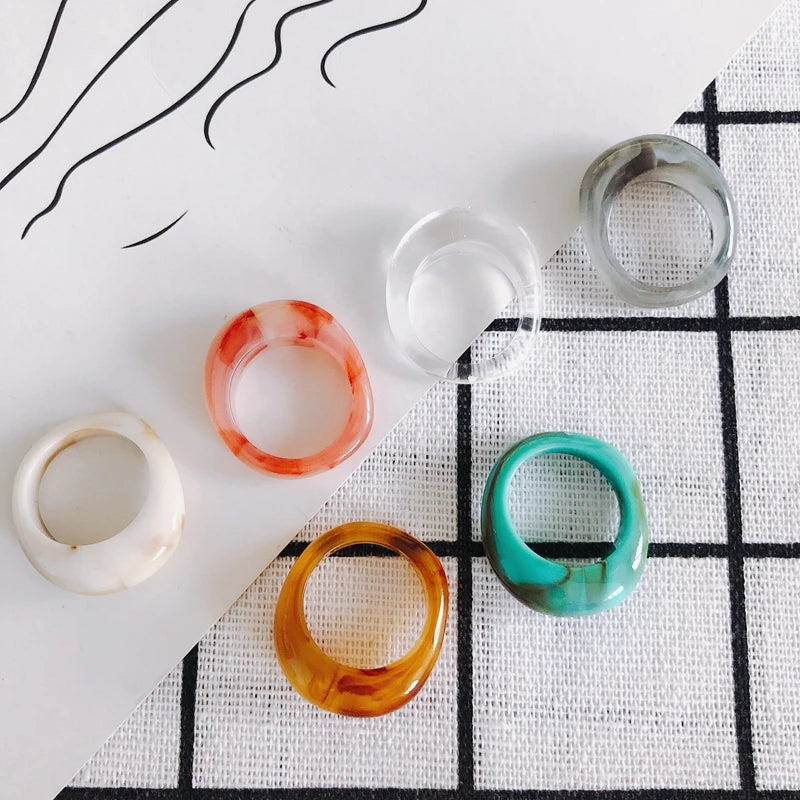Colorful Resin Ring Shaped DIY Jewelry Accessories