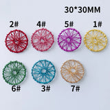 DIY Iron Spray Paint Round Hollow Earrings