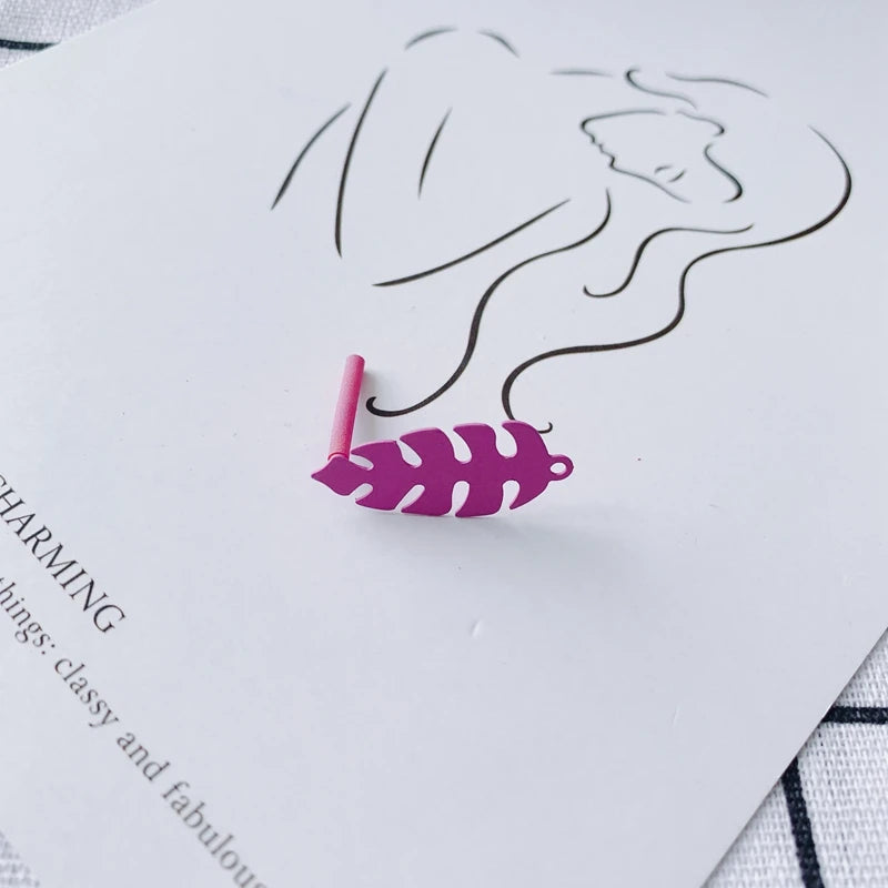 Iron-Painted Leaves Earring Accessories Small Fresh DIY Jewelry Base