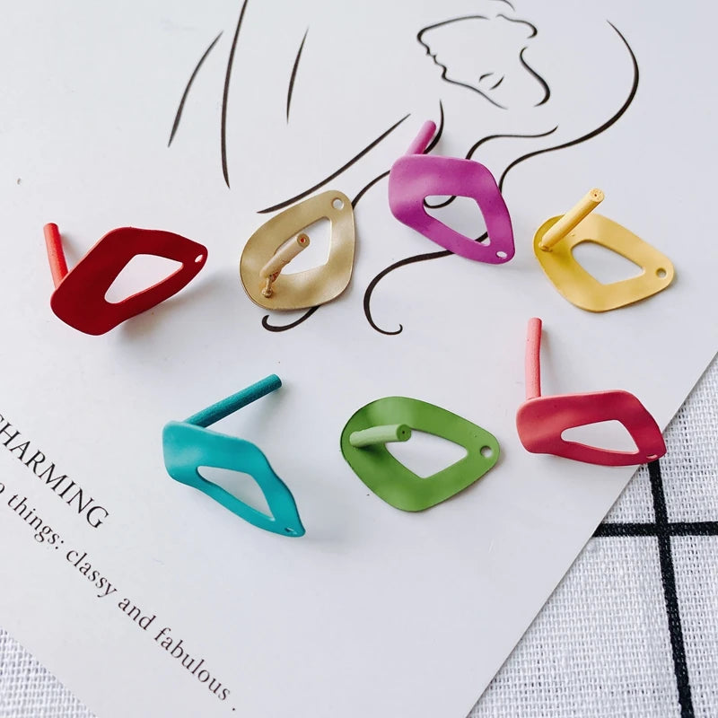 Iron Spray Paint Hollow Earring Accessories