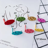 Small Fresh Earrings - DIY Jewelry Iron Spray Irregular Oval Accessories