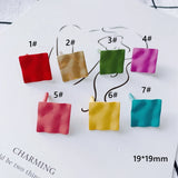 DIY Jewelry Iron Spray Square Heart Earrings