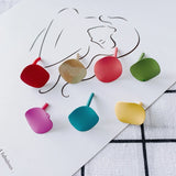 Small Fresh Iron Heart Earrings Matte Finish