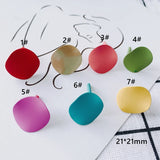 Small Fresh Iron Heart Earrings Matte Finish