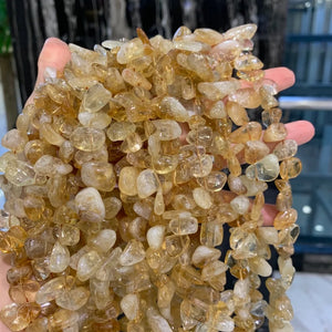 DIY Citrine Necklace Loose Beads Raw-Material Fine Jewelry Findings