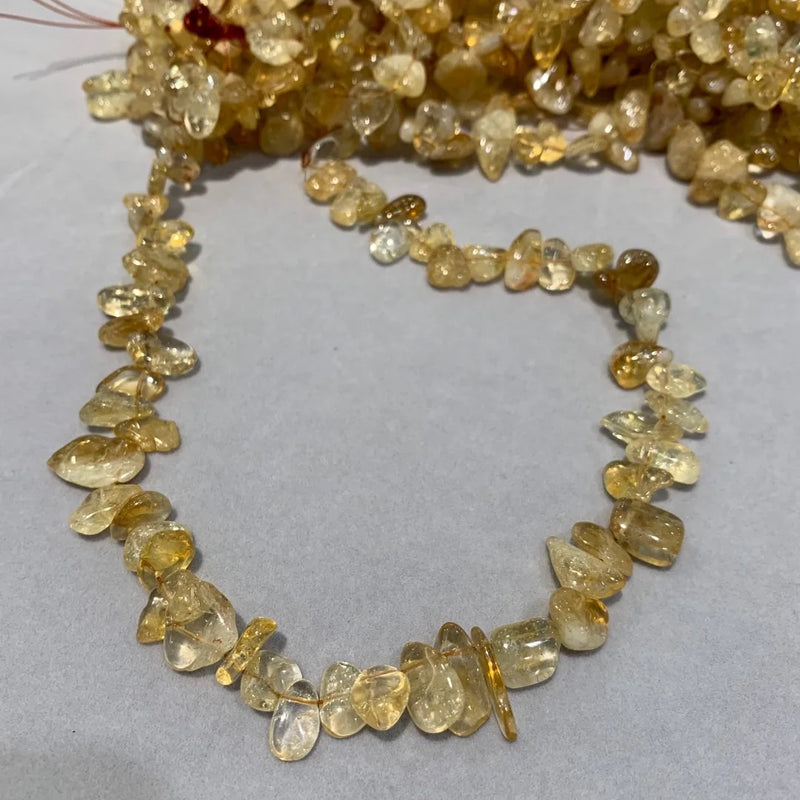 DIY Citrine Necklace Loose Beads Raw-Material Fine Jewelry Findings